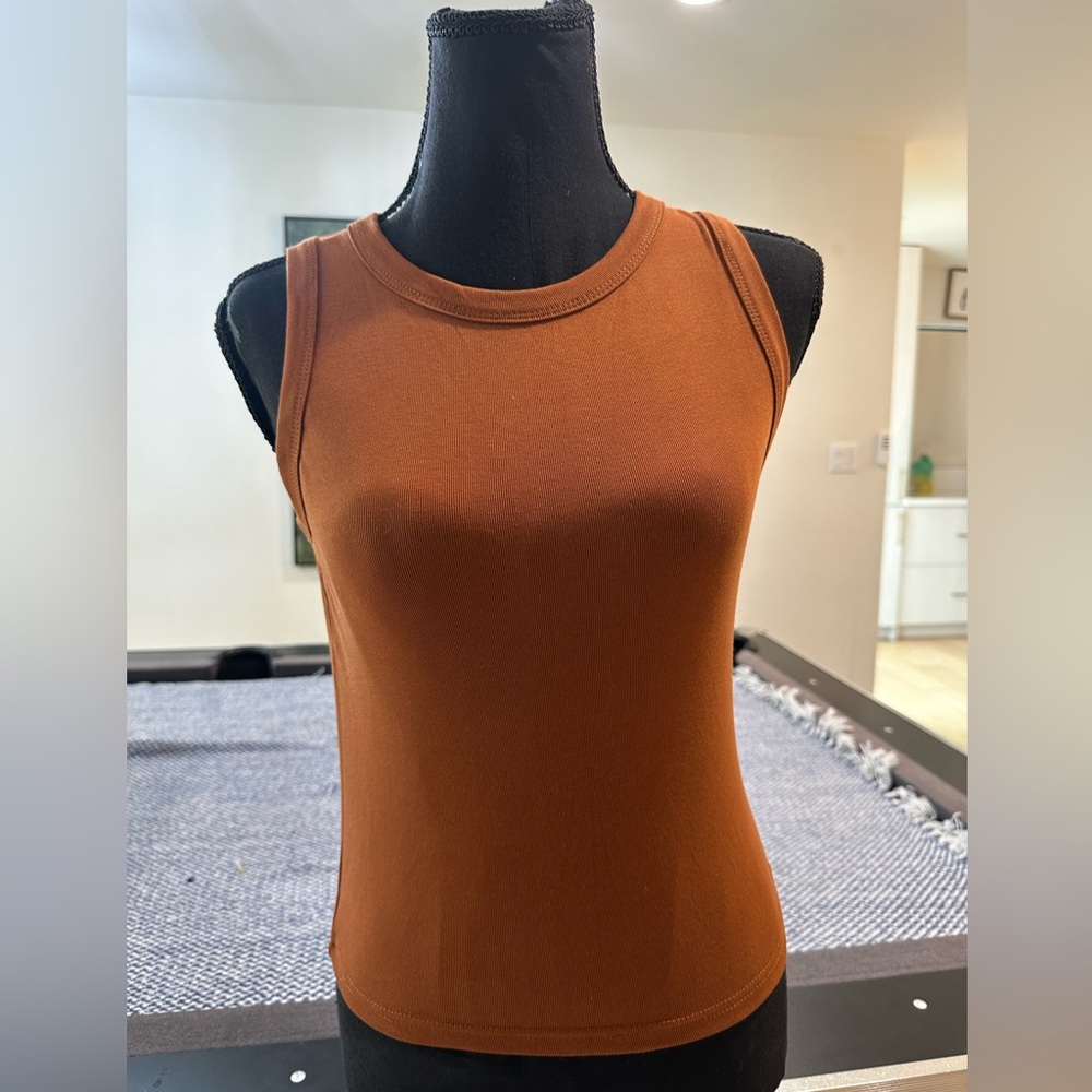 Elegant Sleeveless Tan Top